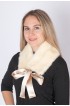 White mink fur collar-neck warmer